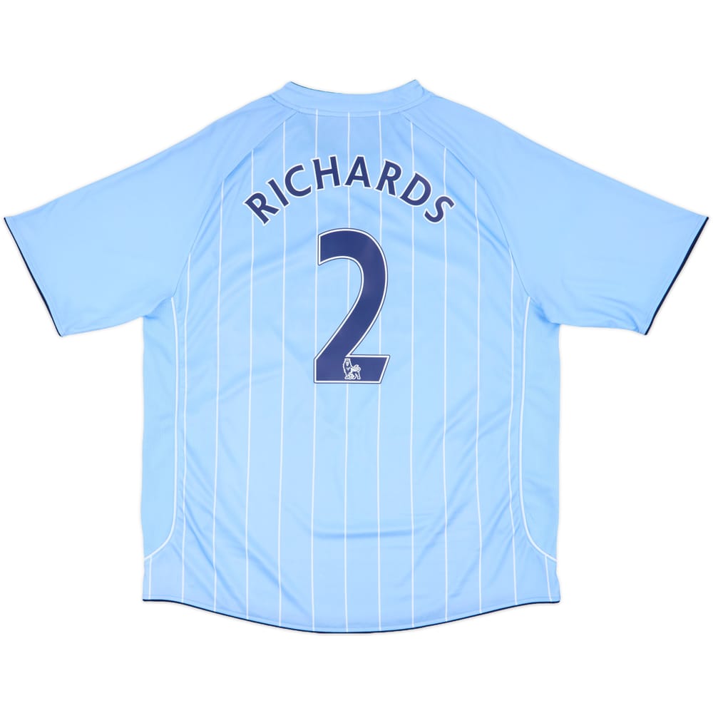 2007-08 Manchester City Home Shirt Richards #2 - 8/10 - (XL)