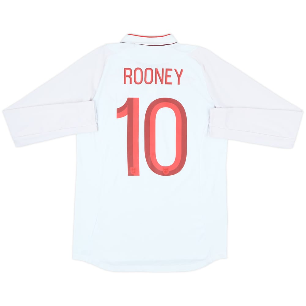 2012-13 England Home L/S Shirt Rooney #10 - 8/10 - (S)
