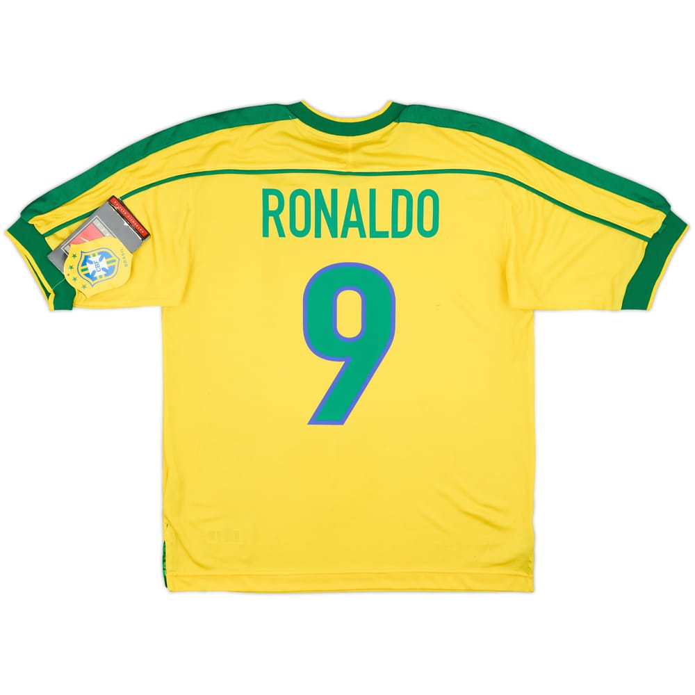 1998-00 Brazil Home Shirt Ronaldo #9 (S)