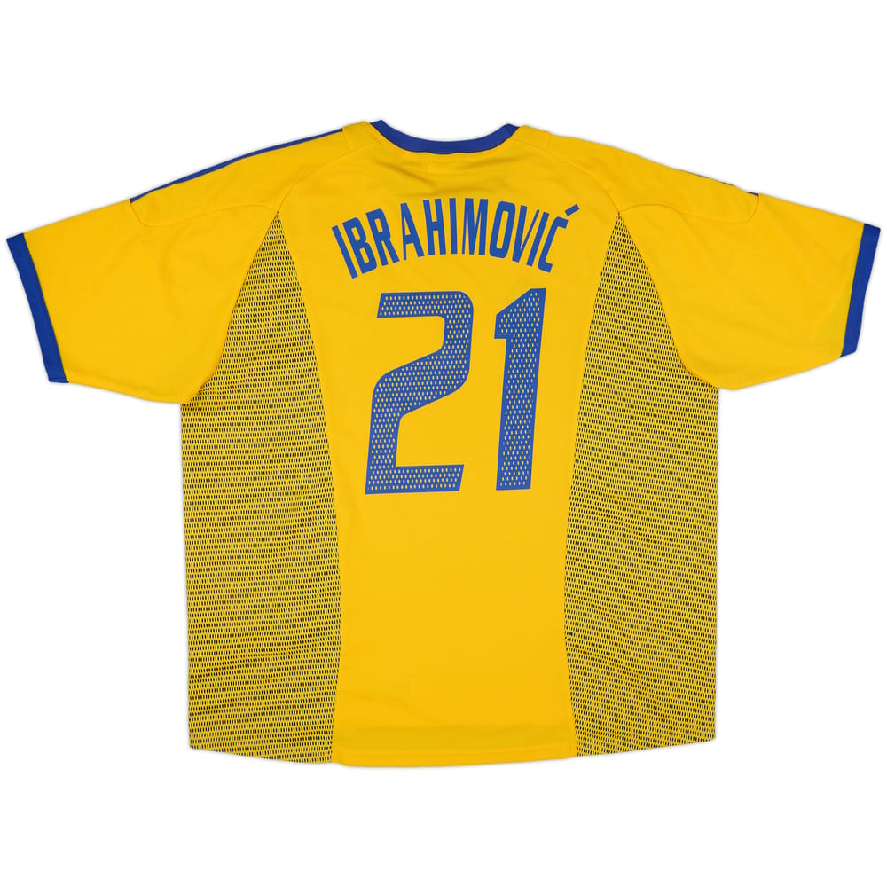 2002-03 Sweden Home Shirt Ibrahimovic #21 - 8/10 - (XXL)