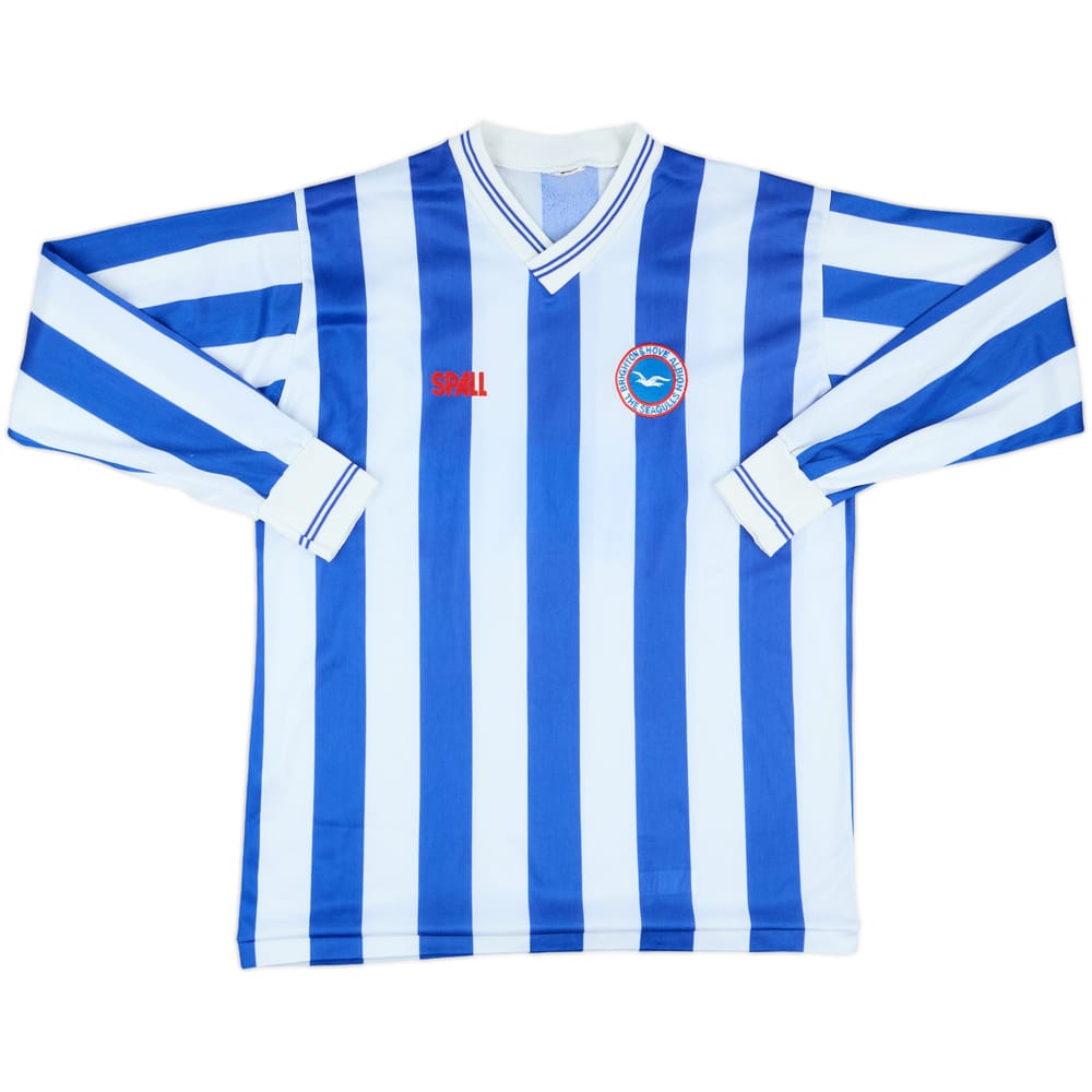 1988-89 Brighton Match Issue Home L/S Shirt #14