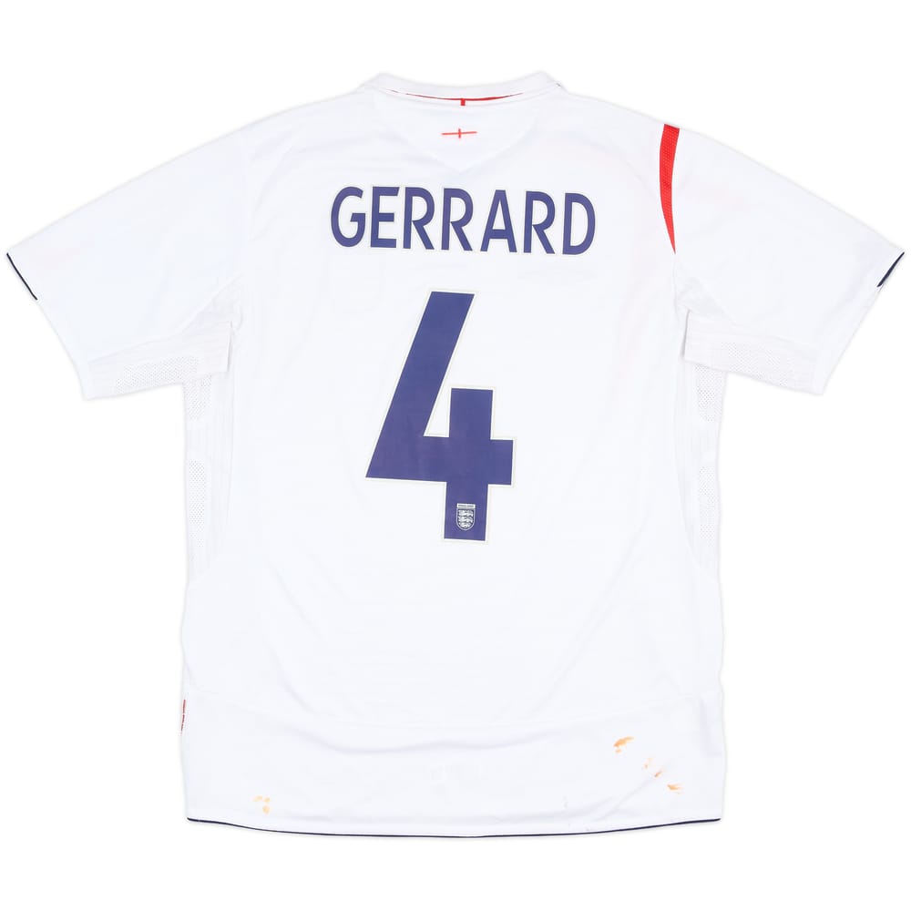 2005-07 England Home Shirt Gerrard #4 - 5/10 - (L)