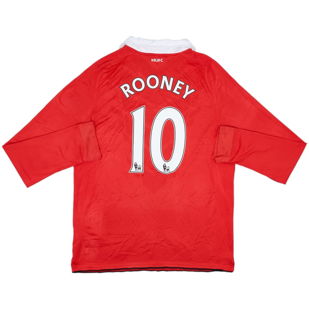 2010-11 Manchester United Home L/S Shirt Rooney #10 - 5/10 - (L)