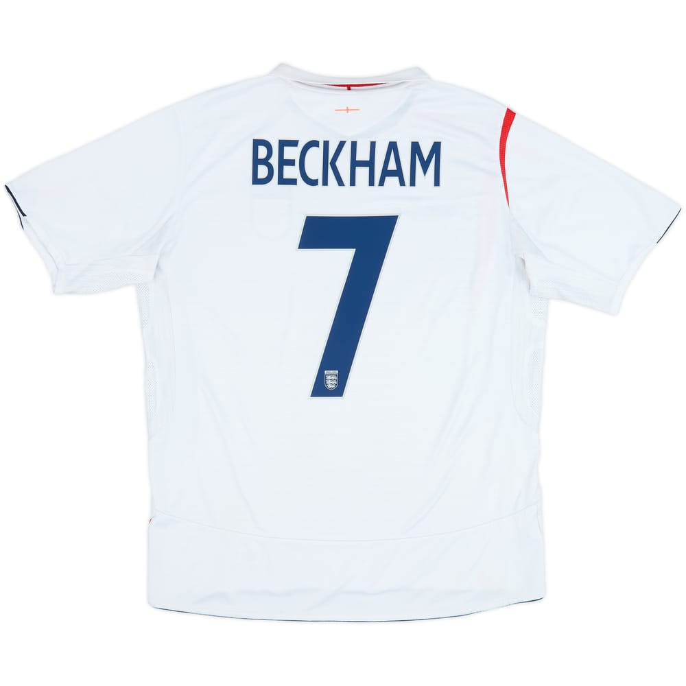 2005-07 England Home Shirt Beckham #7 - 5/10 - (XL)