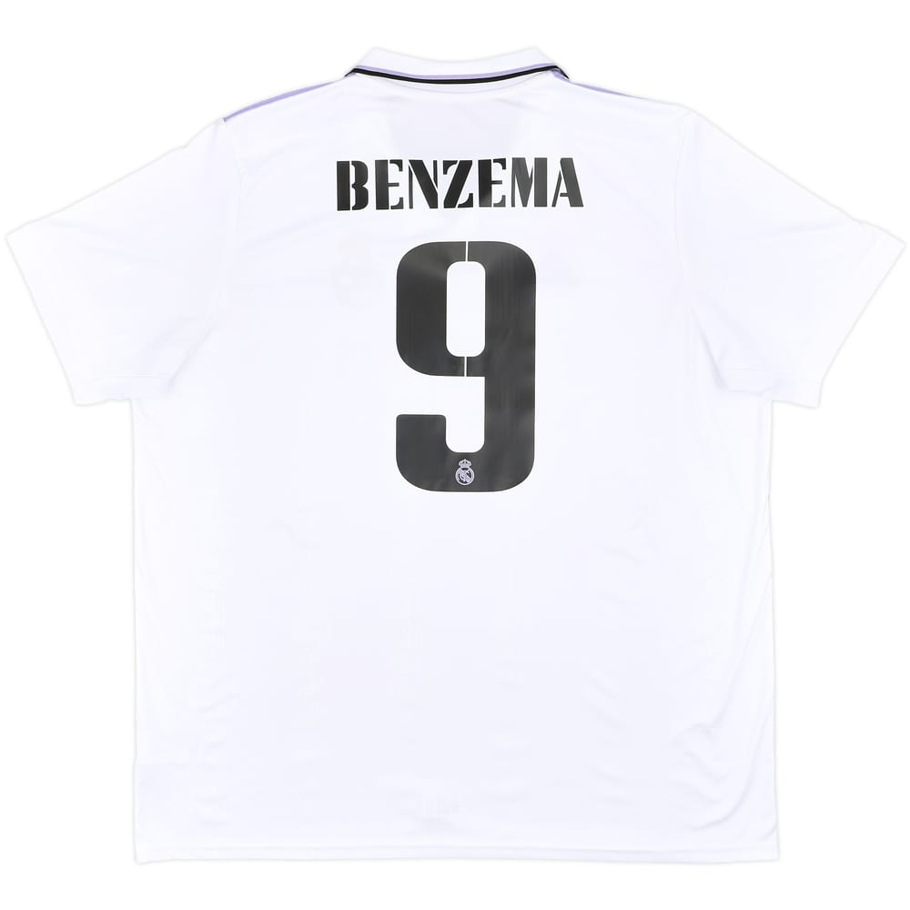 2022-23 Real Madrid Home Shirt Benzema #9 - 9/10 - (XXL)
