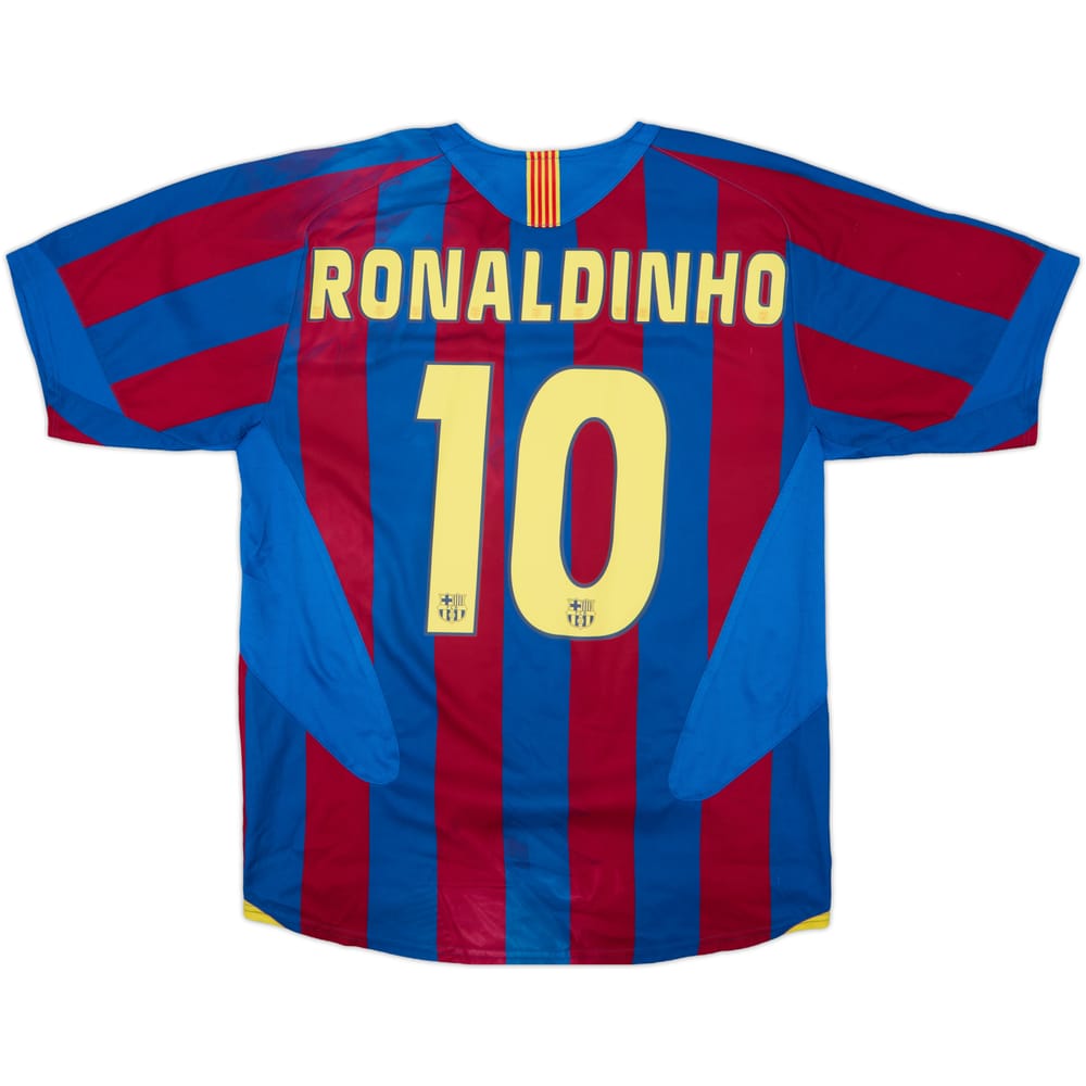 2005-06 Barcelona Home Shirt Ronaldinho #10 - 5/10 - (L)