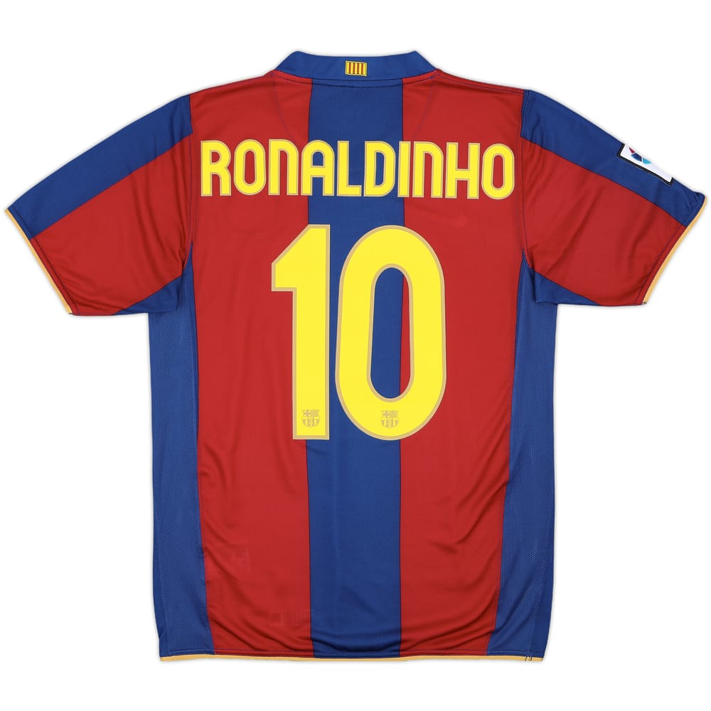 2007-08 Barcelona Home Shirt Ronaldinho #10 - 9/10 - (S)