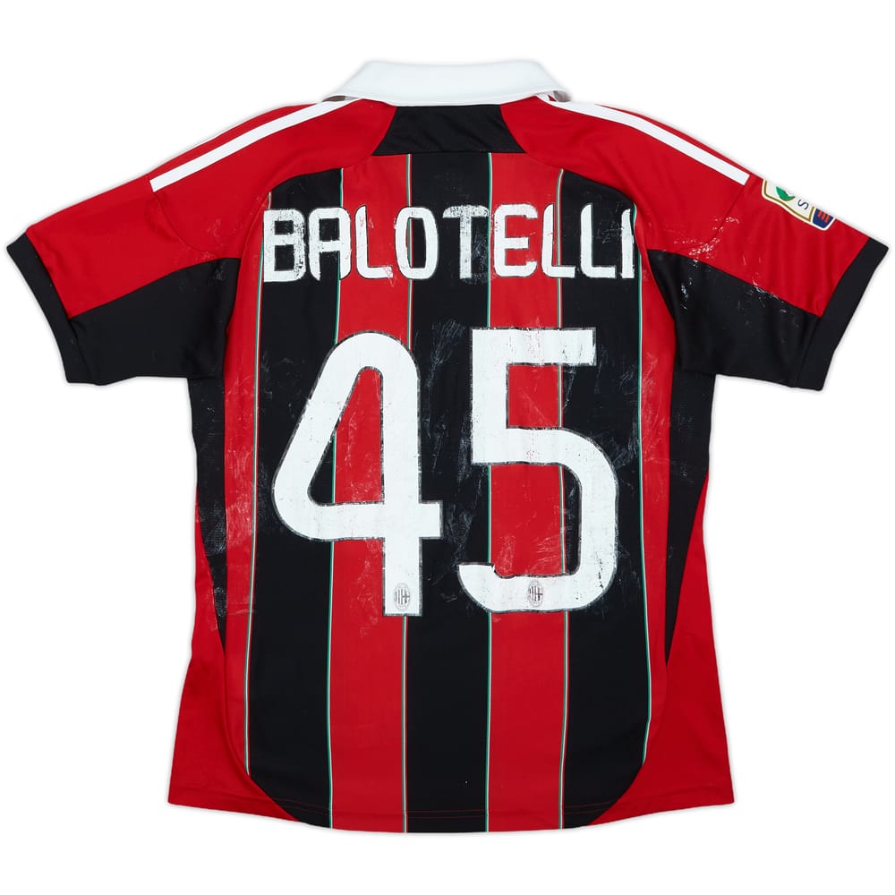 2012-13 AC Milan Home Shirt Balotelli #45 - 4/10 - (L.Boys)