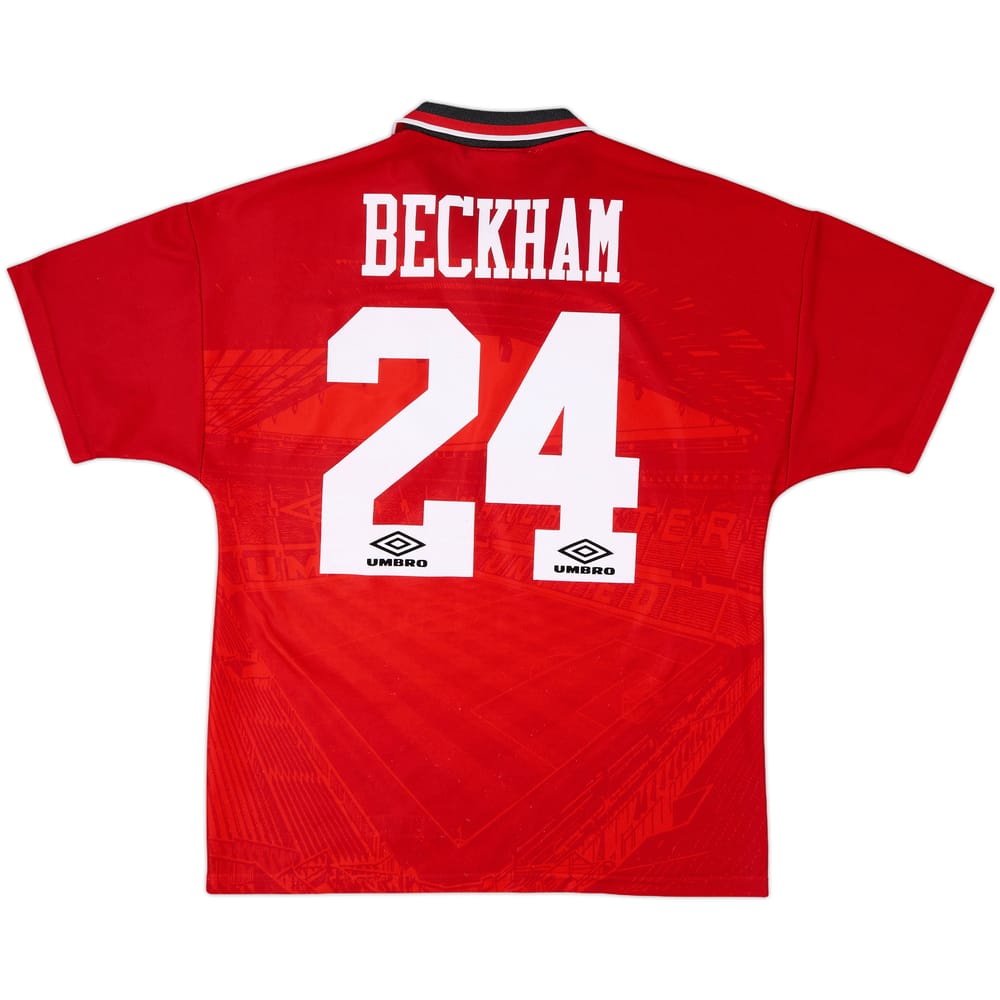 1994-96 Manchester United Home Shirt Beckham #24 - 8/10 - (M)