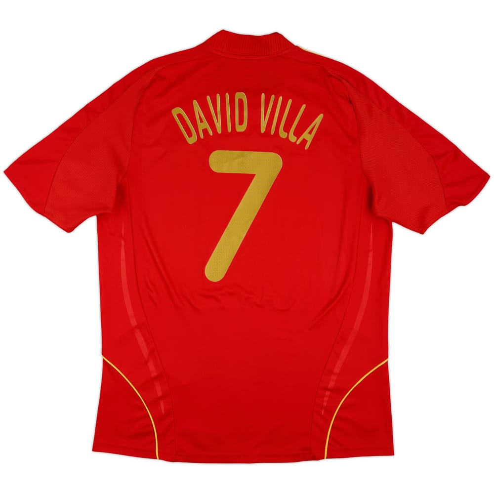 2007-09 Spain Home Shirt David Villa #7 - 8/10 - (L)