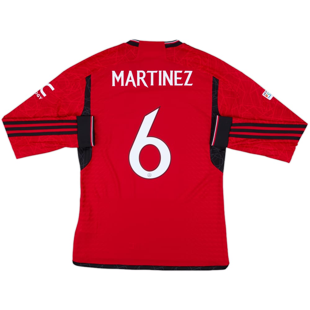 2023-24 Manchester United Authentic Home L/S Shirt Martinez #6 - 8/10 - (M)
