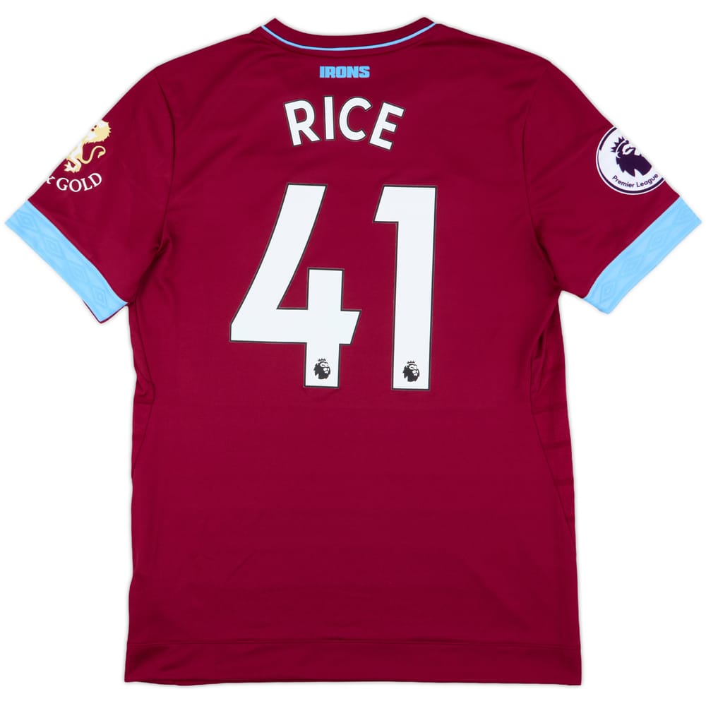 2018-19 West Ham Home Shirt Rice #41 - 10/10 - (M)