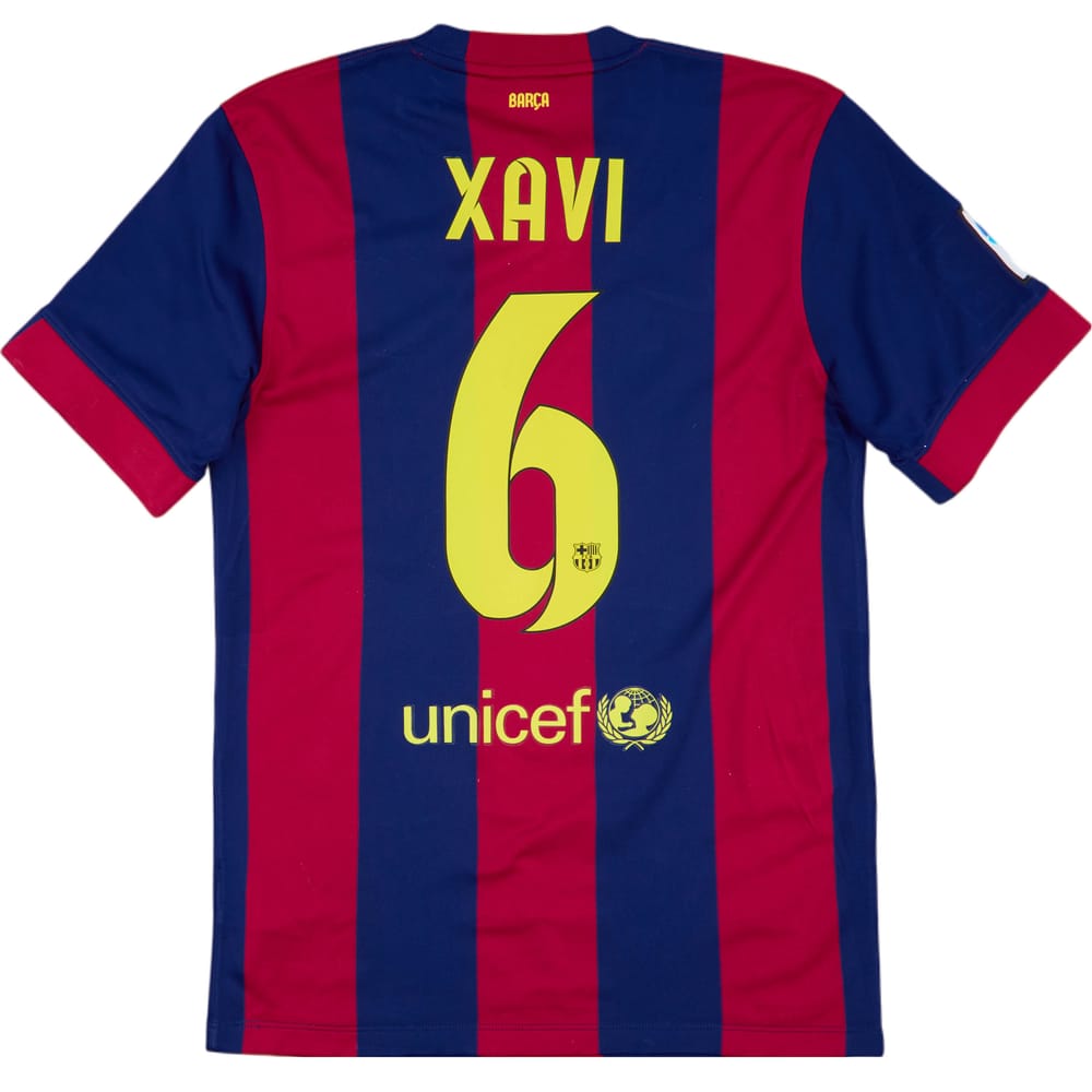 2014-15 Barcelona Home Shirt Xavi #6 - 6/10 - (S)