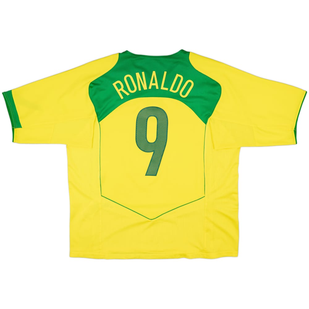 2004-06 Brazil Home Shirt Ronaldo #9 - 6/10 - (XL)