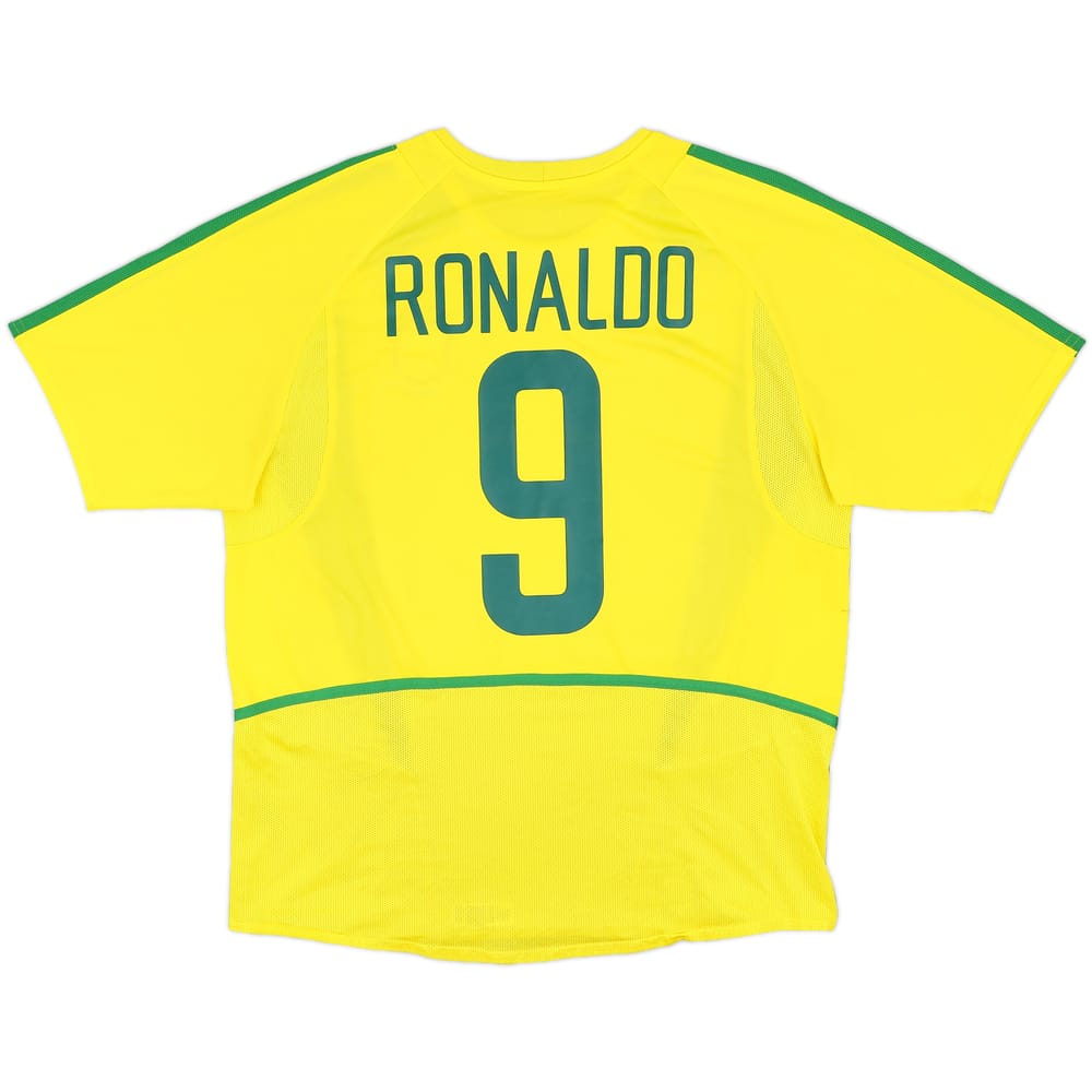 2002-04 Brazil Home Shirt Ronaldo #9 - 8/10 - (L)