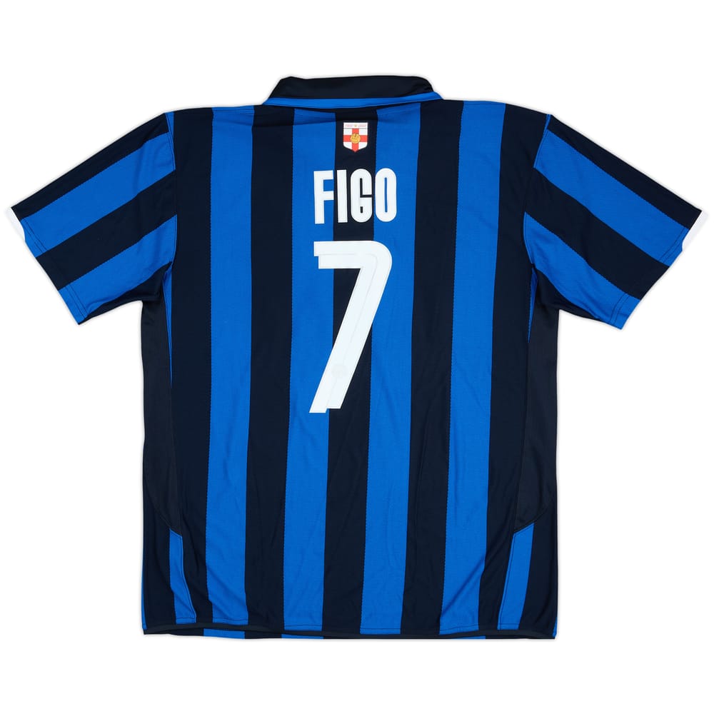 2007-08 Inter Milan Centenary Home Shirt Figo #7 - 8/10 - (XL)