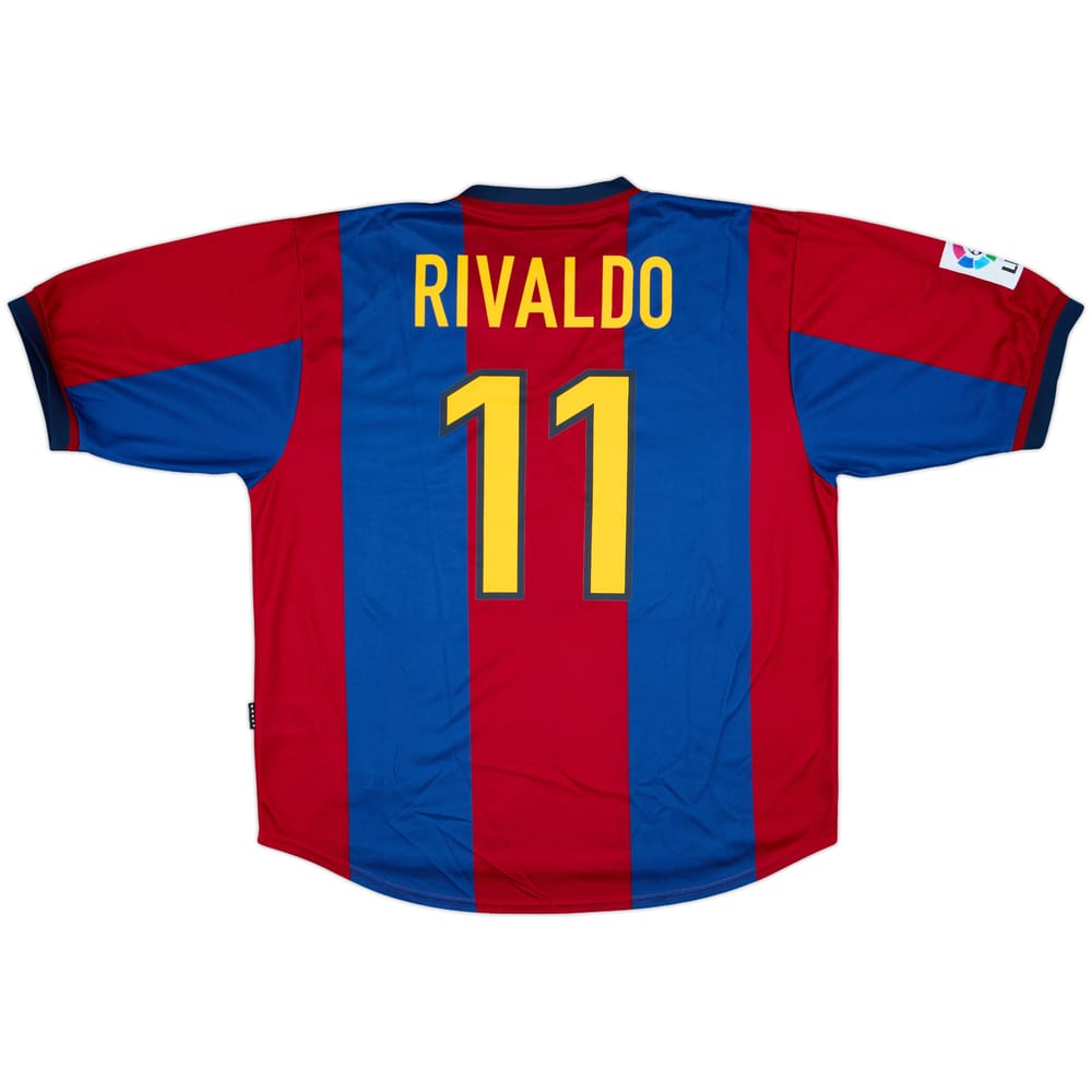 1998-00 Barcelona Home Shirt Rivaldo #11 - 9/10 - (XL)