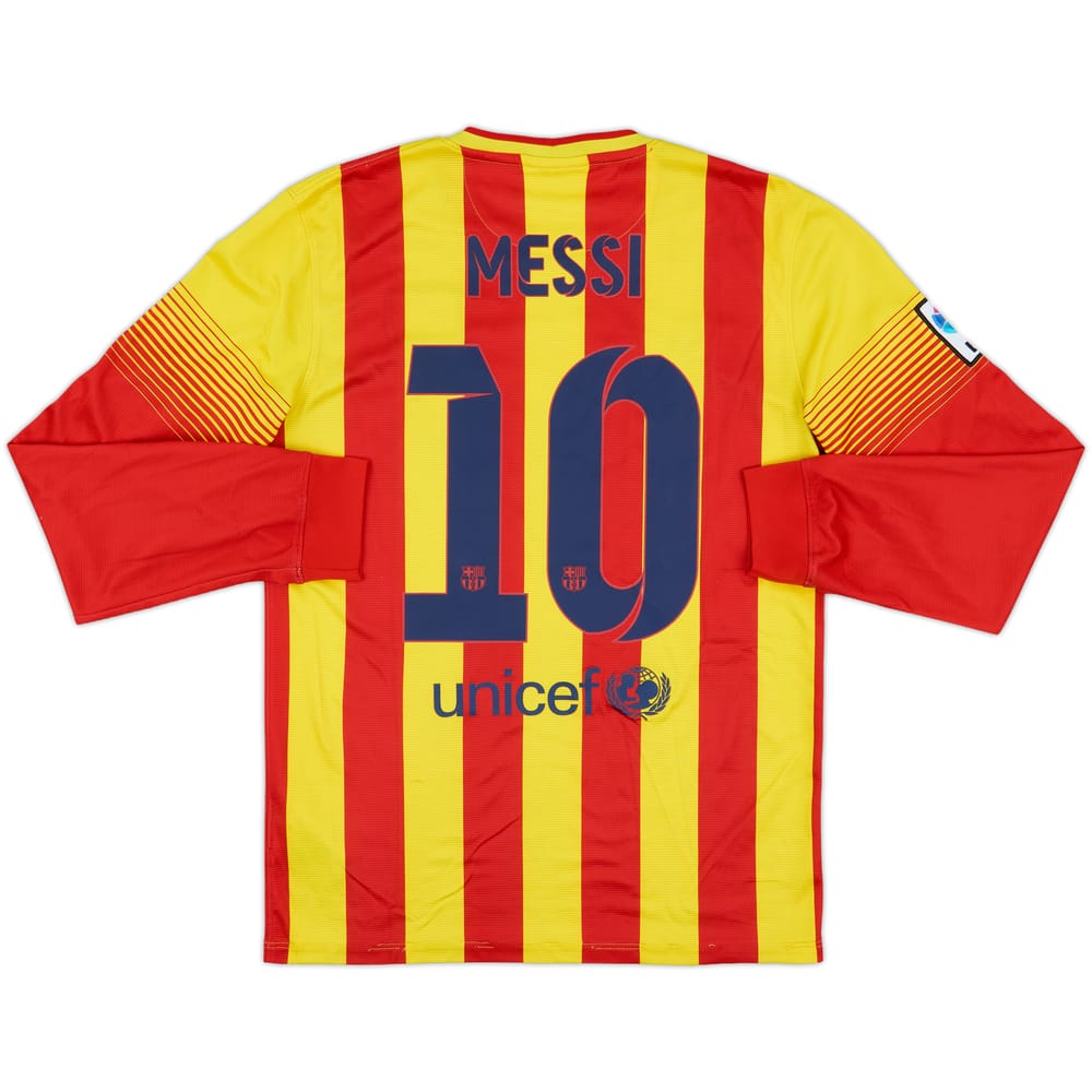 2013-15 Barcelona Away L/S Shirt Messi #10 - 6/10 - (S)