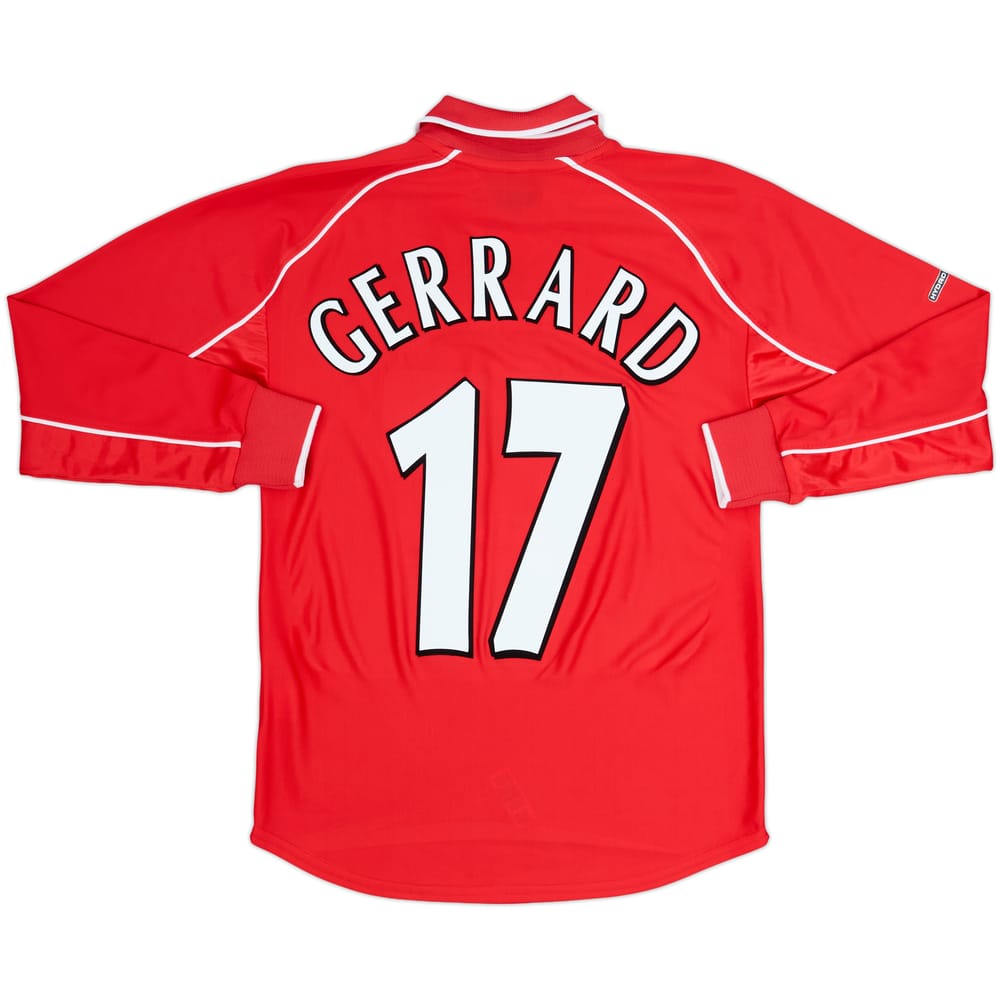 Camiseta de manga larga de local del Liverpool 2000-02 Gerrard #17 - 9/10 - (S)