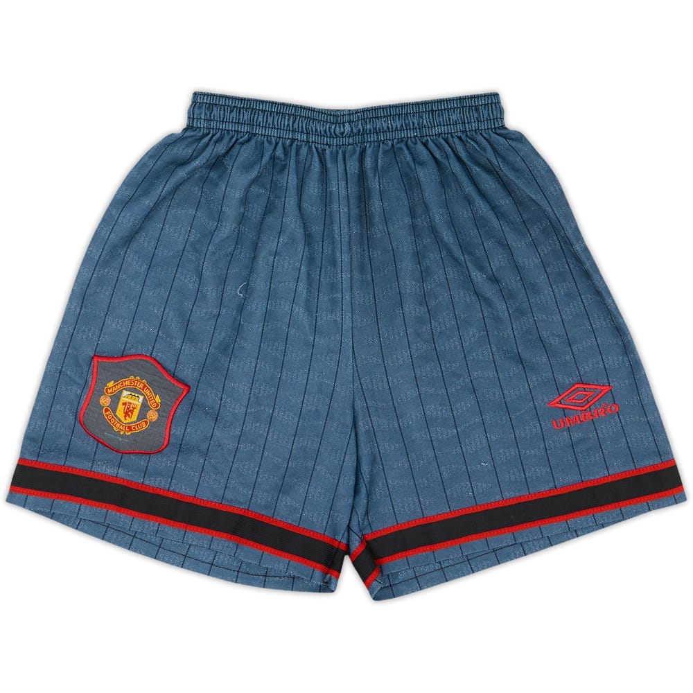 1995-96 Manchester Unido Pantalones Cortos de Visitante - 8/10 - (S.Boys)