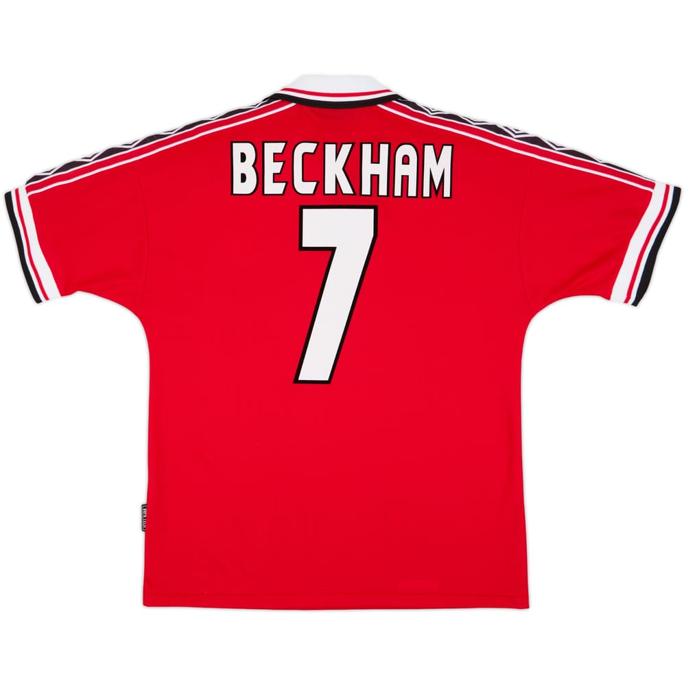 1998-00 Manchester United Home Shirt Beckham #7 - 6/10 - (M)