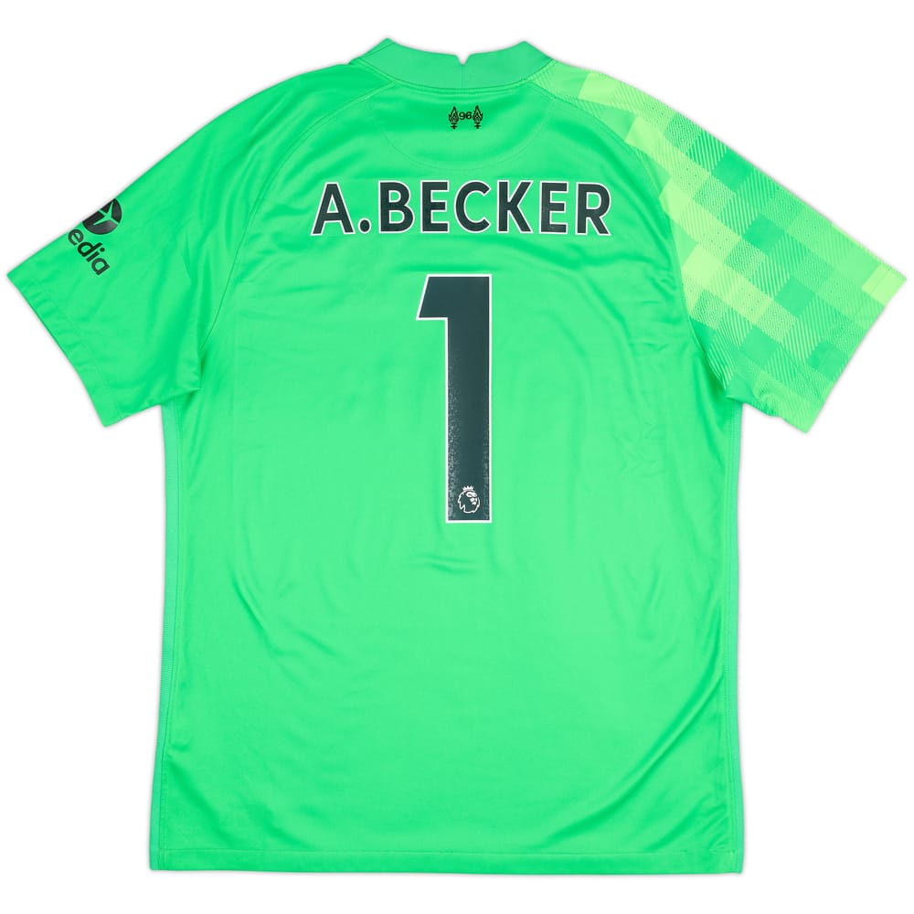 2021-22 Liverpool GK S/S Shirt A.Becker #1 - 8/10 - (L)