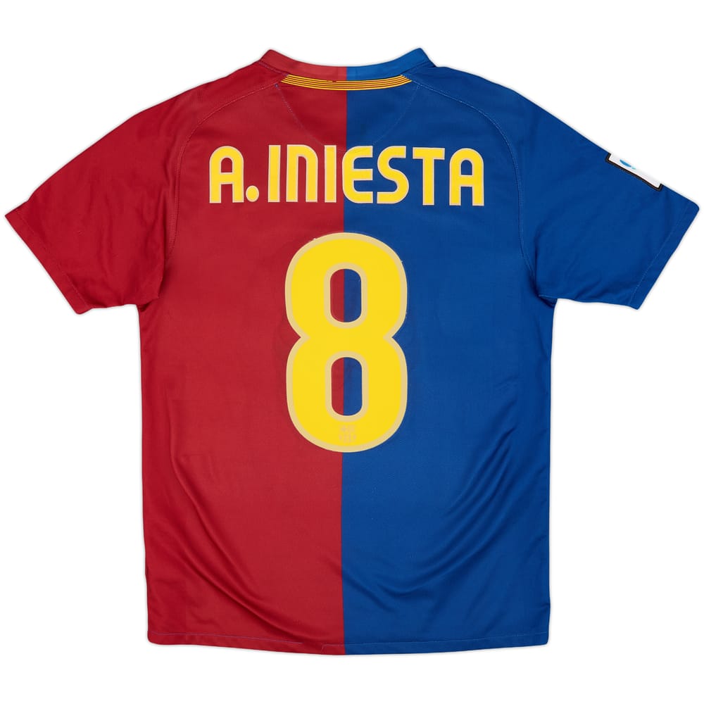 2008-09 Barcelona Home Shirt A.Iniesta #8 - 5/10 - (XL.Boys)