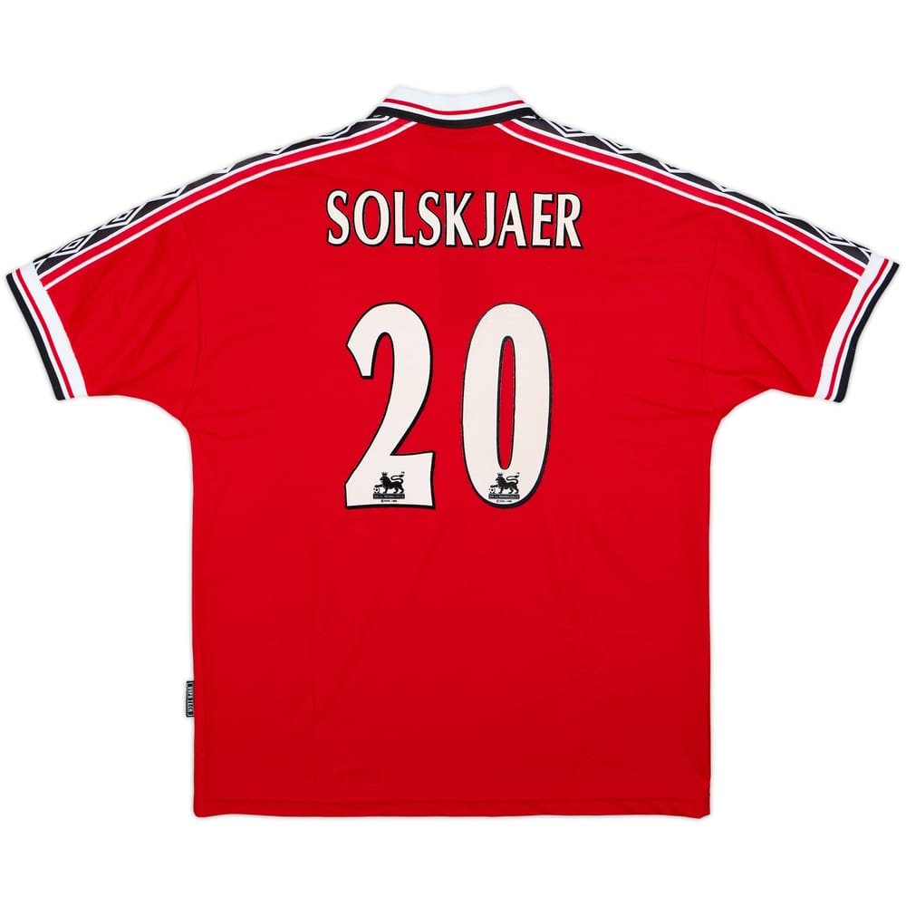 1998-00 Manchester United Home Shirt Solskjaer #20 - 8/10 - (L)