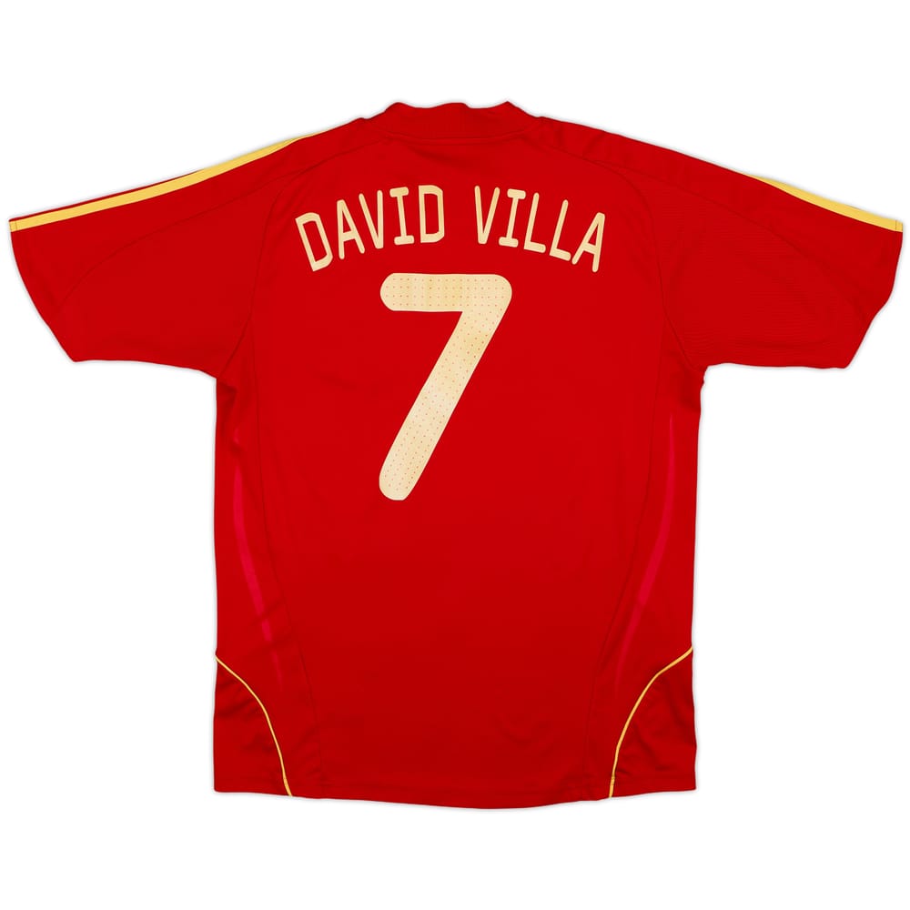 2007-09 Spain Home Shirt David Villa #7 - 6/10 - (L.Boys)