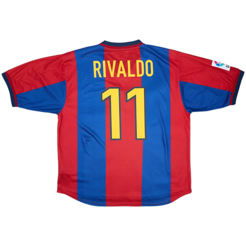 1998-00 Barcelona Home Shirt Rivaldo #11 - 9/10 - (XL)