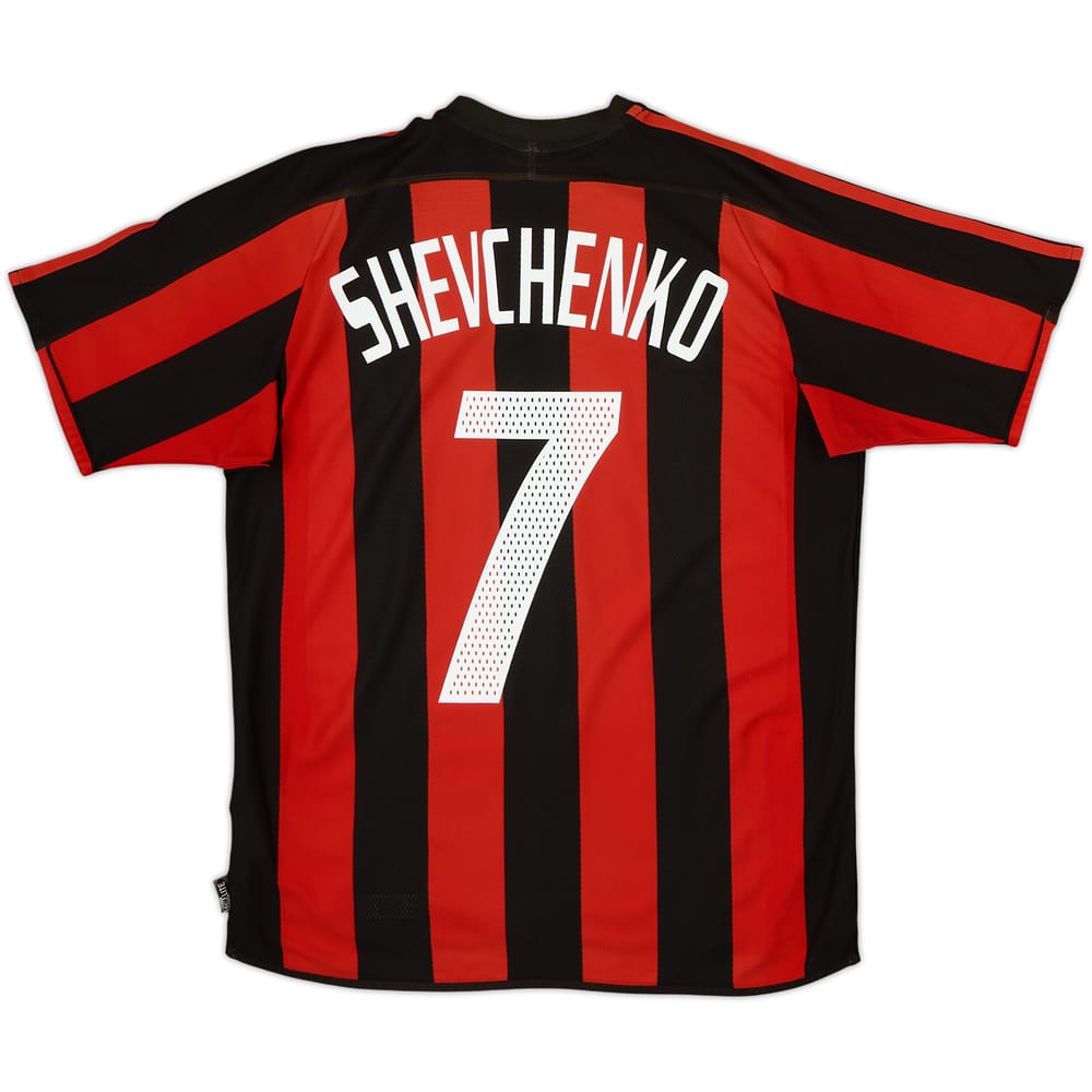 2003-04 AC Milan Home Shirt Shevchenko #7 - 6/10 - (XL.Boys)