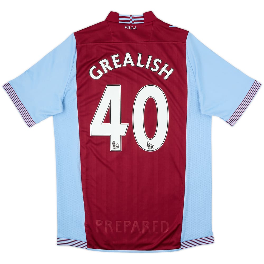 2013-14 Aston Villa Home Shirt Grealish #40 - 8/10 - (L)