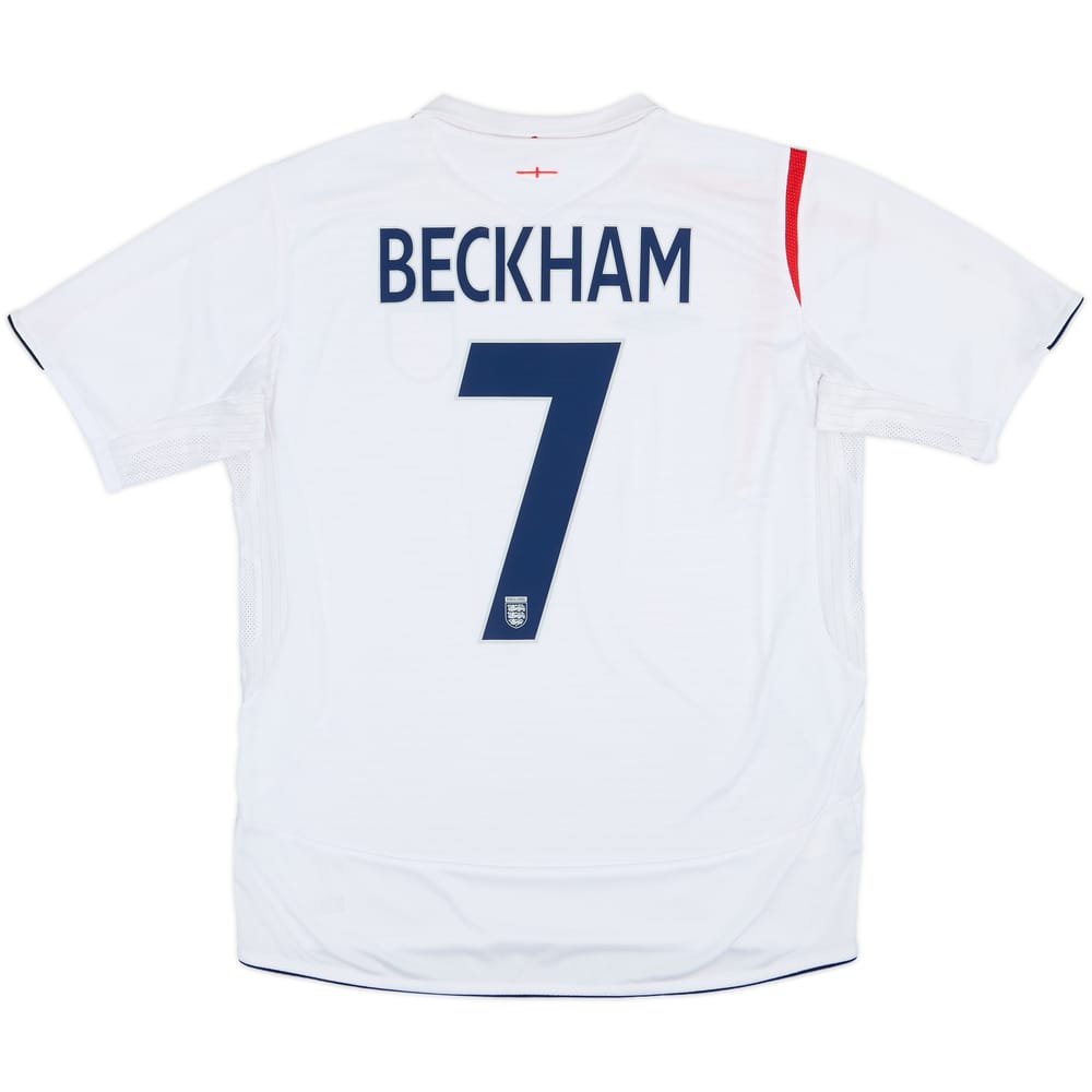 2005-07 England Home Shirt Beckham #7 - 6/10 - (L)