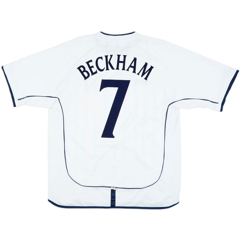 2001-03 England Home Shirt Beckham #7 - 6/10 - (XL)