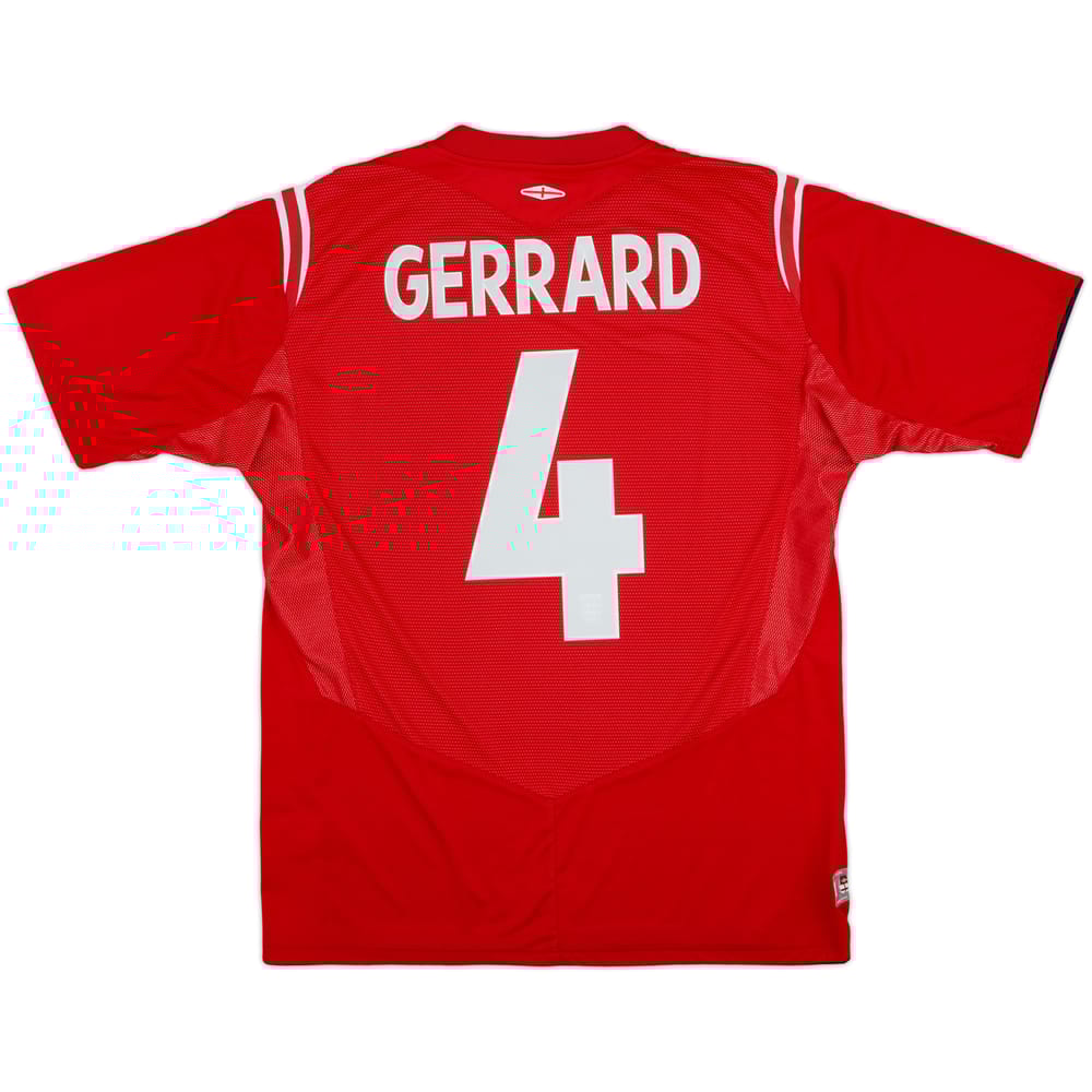 2004-06 England Away Shirt Gerrard #4 - 6/10 - (L)