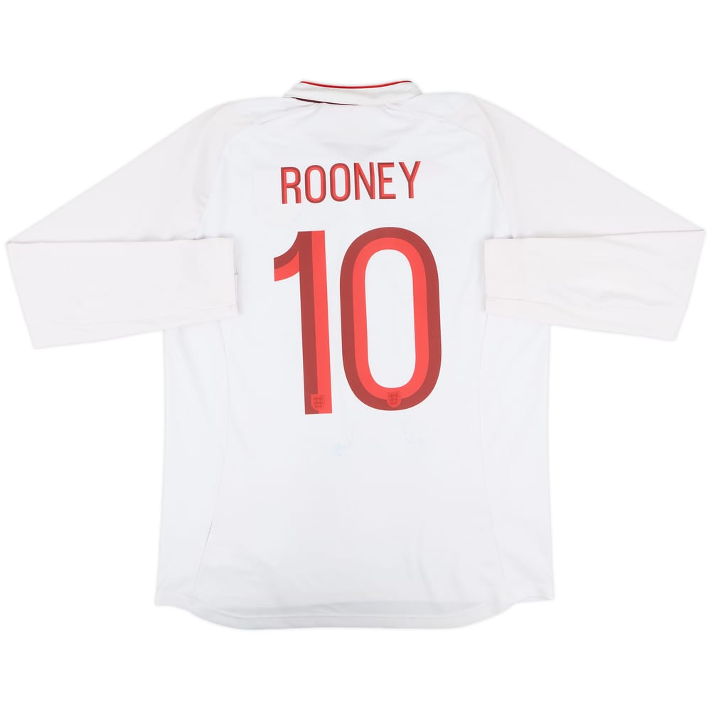2012-13 England Home L/S Shirt Rooney #10 - 8/10 - (L)