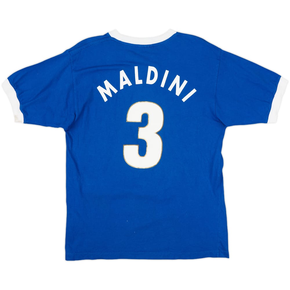 1998 Italy Nike Cotton T-Shirt Maldini #3 - 9/10 - (S)