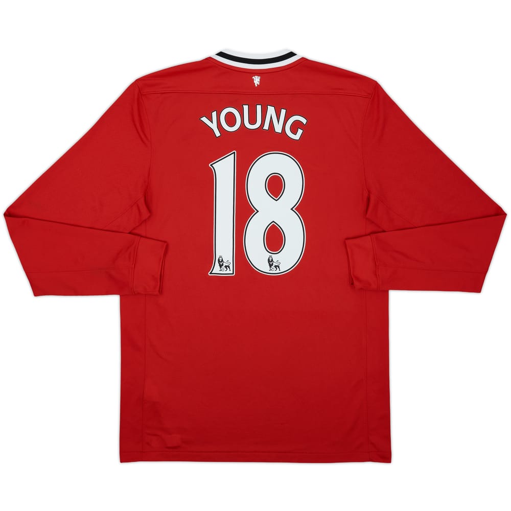 2011-12 Manchester United Home L/S Shirt Young #18 - 9/10 - (M)
