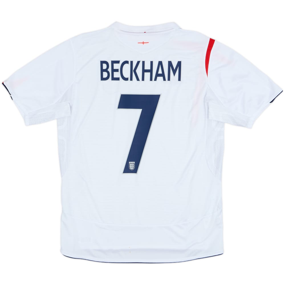 2005-07 England Home Shirt Beckham #7 - 6/10 - (L)