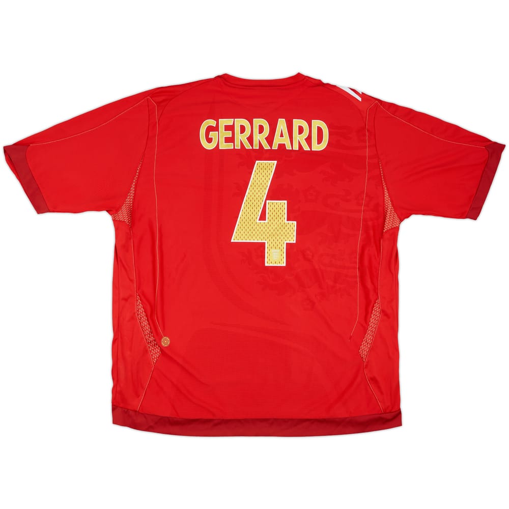 2006-08 England Away Shirt Gerrard #4 - 8/10 - (XXL)
