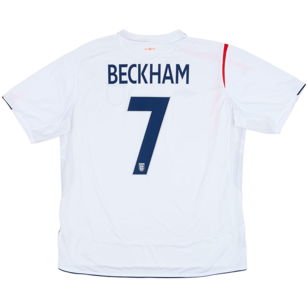 2005-07 England Home Shirt Beckham #7 - 7/10 - (XXL)