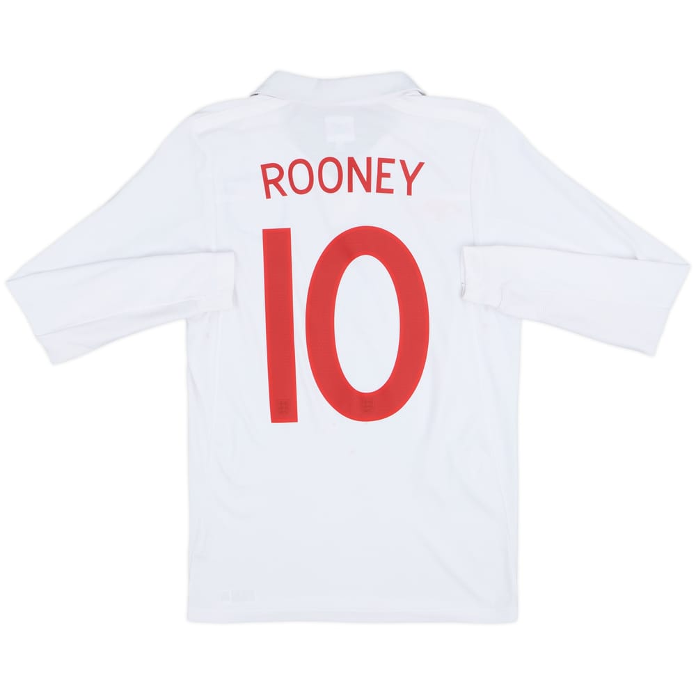 2009-10 England Home L/S Shirt Rooney #10 - 9/10 - (S)