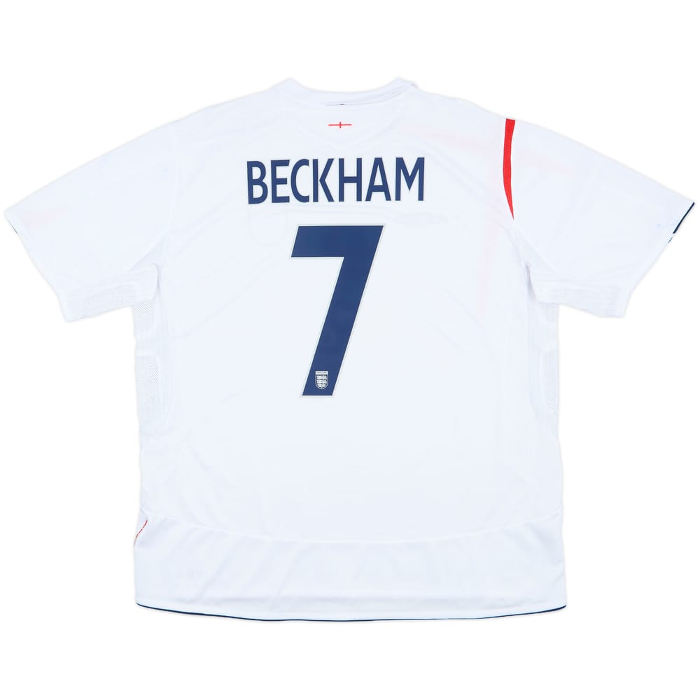 2005-07 England Home Shirt Beckham #7 - 7/10 - (XXL)