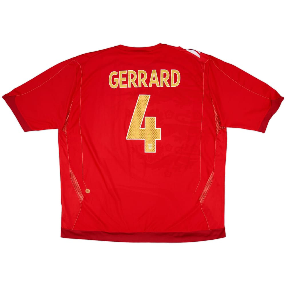 2006-08 England Away Shirt Gerrard #4 - 5/10 - (3XL)