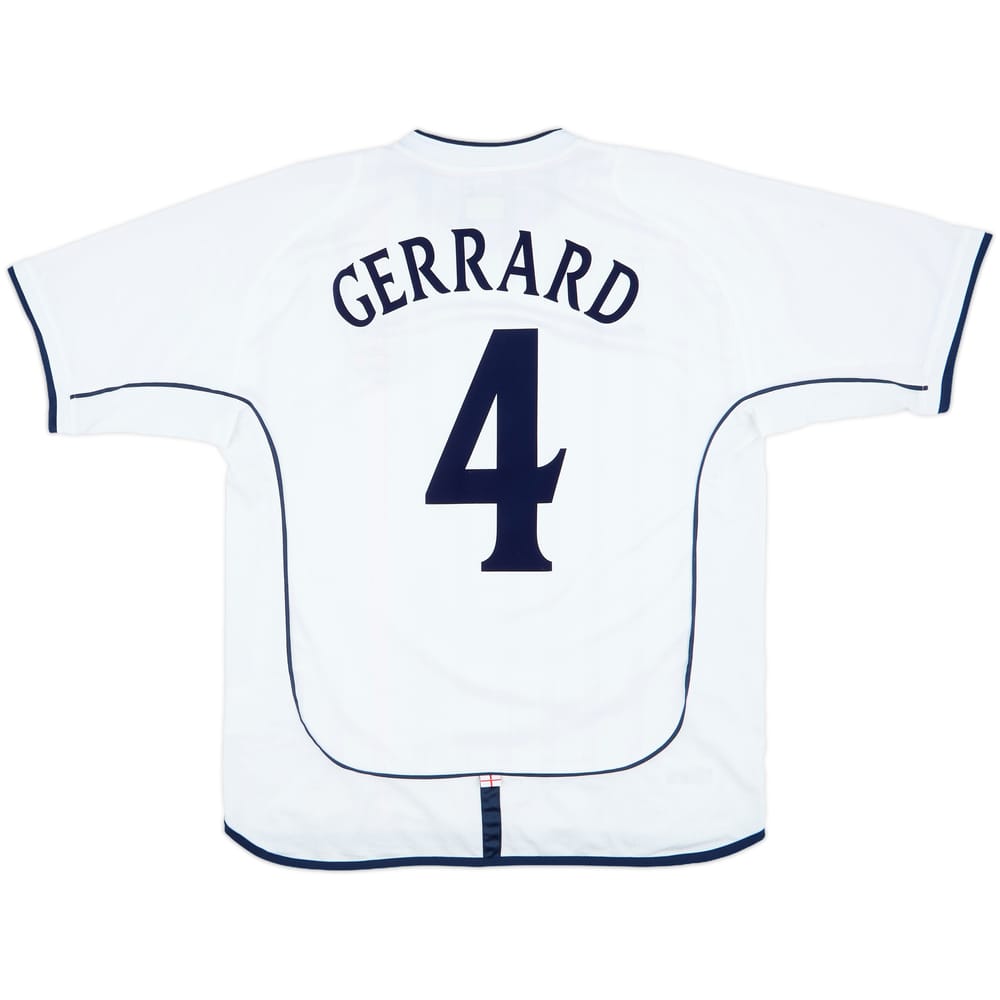 2001-03 England Home Shirt Gerrard #4 - 7/10 - (L)
