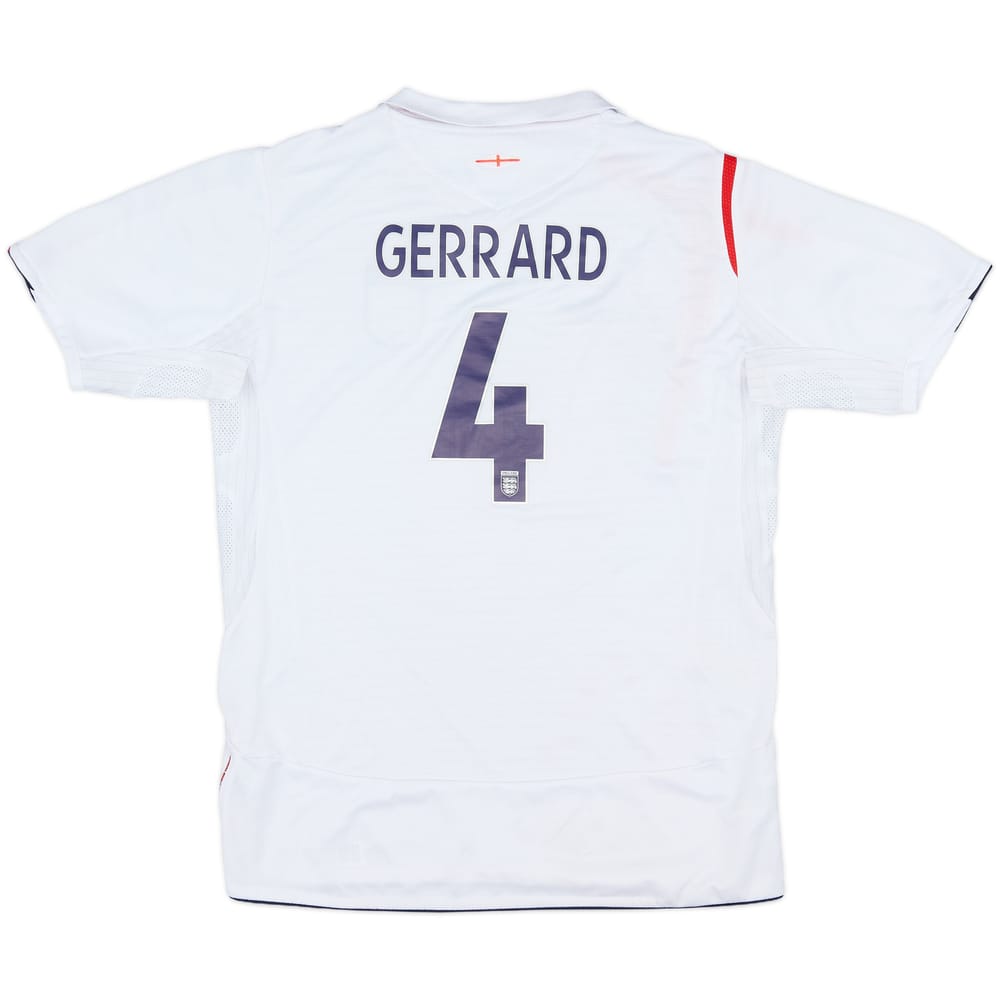 2005-07 England Home Shirt Gerrard #4 - 5/10 - (XL.Boys)