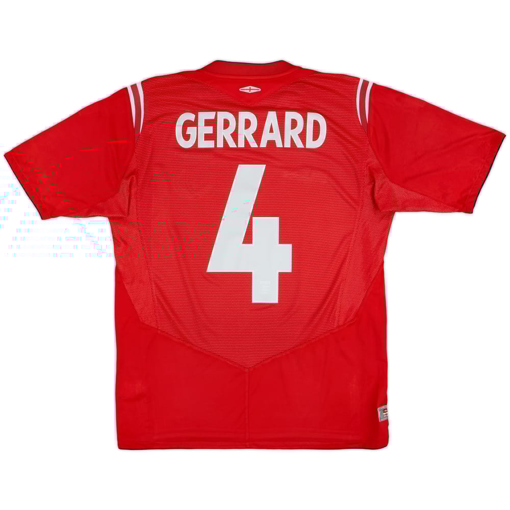 2004-06 England Away Shirt Gerrard #4 - 7/10 - (M)