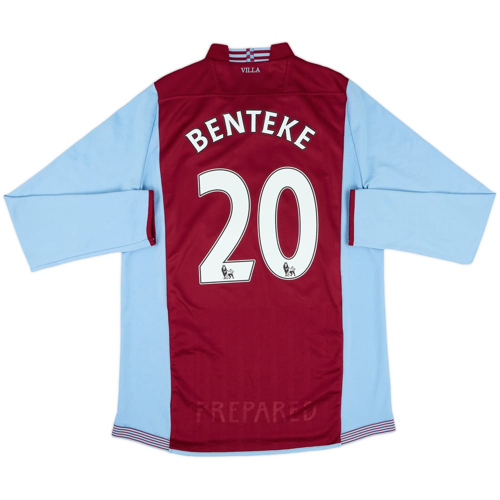 2013-14 Aston Villa Home L/S Shirt Benteke #20 - 6/10 - (L)