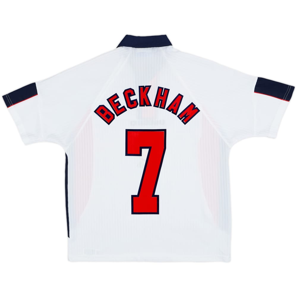 1997-99 England Home Shirt Beckham #7 - 6/10 - (XL.Boys)