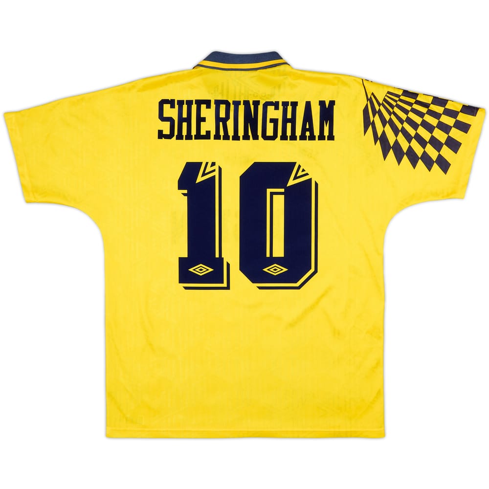 1991-95 Tottenham Away Shirt Sheringham #10 - 7/10 - (M)